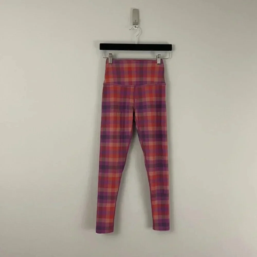 Beyond Yoga SoftMark Caught in The Midi Leggings in Chai Winter Check Size Small